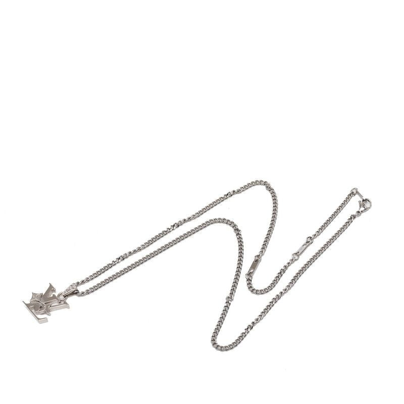 Louis Vuitton Monogram Low Chain Pendant Silver Metal — view 3