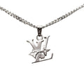 Louis Vuitton Monogram Low Chain Pendant Silver Metal