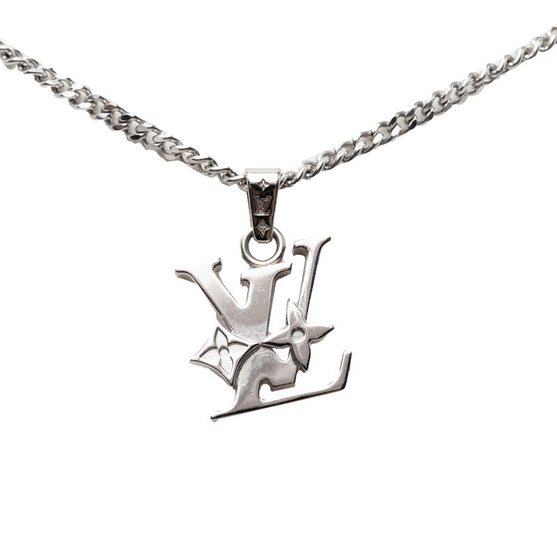Louis Vuitton Monogram Low Chain Pendant Silver Metal
