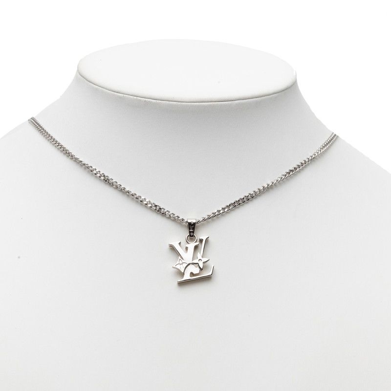 Louis Vuitton Monogram Low Chain Pendant Silver Metal — view 5