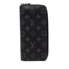 Louis Vuitton Monogram Eclipse Zippy Wallet Vertical Zip Around Black Gray
