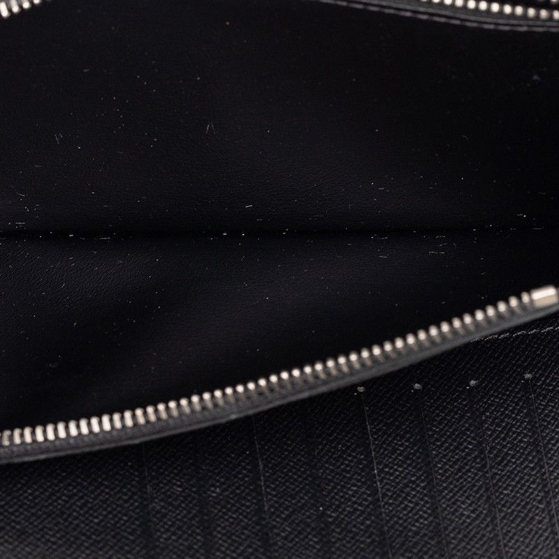 Louis Vuitton Monogram Eclipse Zippy Wallet Vertical Zip Around Black Gray — view 5