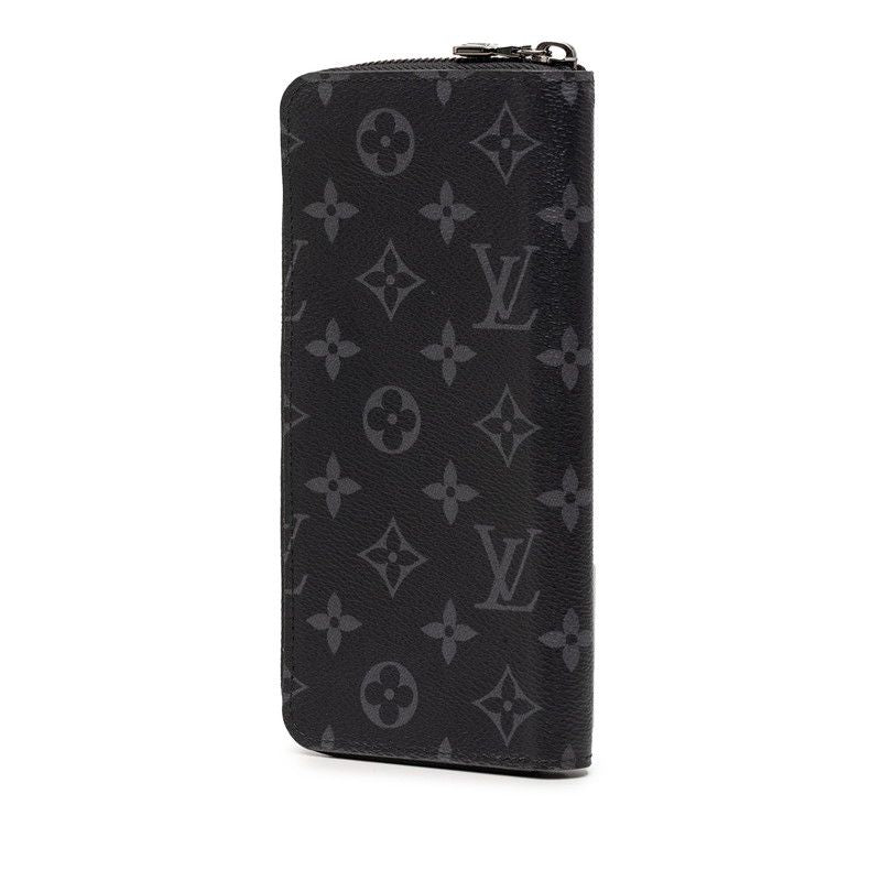 Louis Vuitton Monogram Eclipse Zippy Wallet Vertical Zip Around Black Gray — view 2
