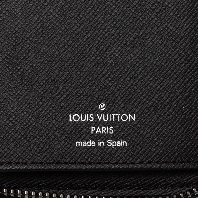 Louis Vuitton Monogram Eclipse Zippy Wallet Vertical Zip Around Black Gray — view 6