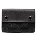 Louis Vuitton Monogram Eclipse Reverse Discovery Compact Wallet Trifold Gray