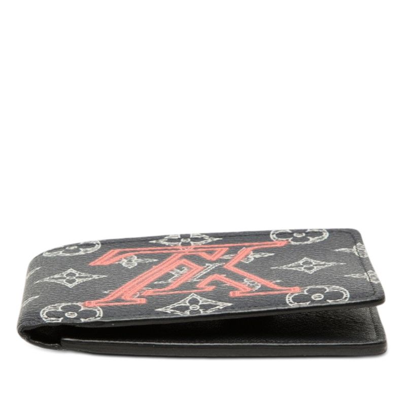 Louis Vuitton Monogram Ink Upside Down Portefeuille Multiple Bifold Wallet Navy — view 3