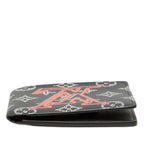 Louis Vuitton Monogram Ink Upside Down Portefeuille Multiple Bifold Wallet Navy — view 3