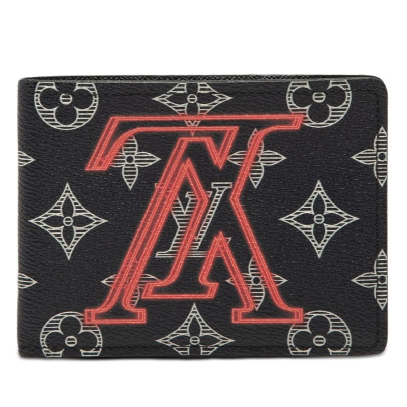 Louis Vuitton Monogram Ink Upside Down Portefeuille Multiple Bifold Wallet Navy