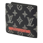 Louis Vuitton Monogram Ink Upside Down Portefeuille Multiple Bifold Wallet Navy — view 2