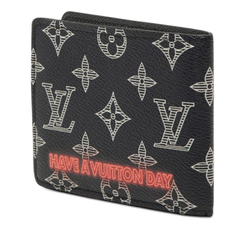 Louis Vuitton Monogram Ink Upside Down Portefeuille Multiple Bifold Wallet Navy — view 2