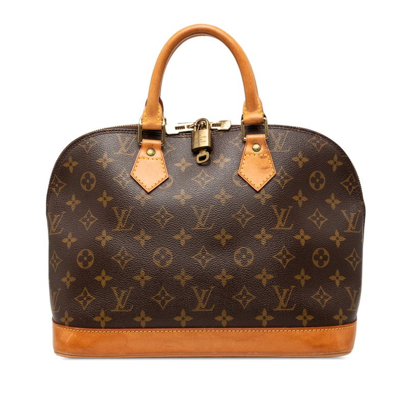 Louis Vuitton Monogram Alma PM Handbag Brown Leather
