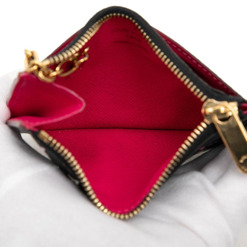 Louis Vuitton Monogram Multicolor Pochette Cles Coin Purse Noir Black Leather — view 4