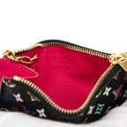 Louis Vuitton Monogram Multicolor Pochette Cles Coin Purse Noir Black Leather — view 5