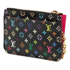 Louis Vuitton Monogram Multicolor Pochette Cles Coin Purse Noir Black Leather — view 2
