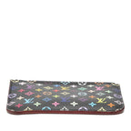 Louis Vuitton Monogram Multicolor Pochette Cles Coin Purse Noir Black Leather — view 3
