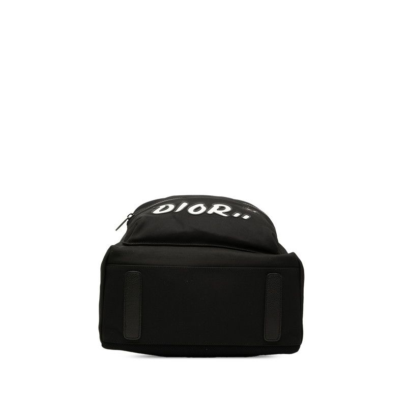 Dior Homme Kaws Bee Logo Backpack Black Canvas Leather — view 3