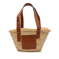 Loewe Anagram Basket Bag Small Handbag Bag Beige Brown Raffia Leather