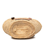 Loewe Anagram Basket Bag Small Handbag Bag Beige Brown Raffia Leather — view 3