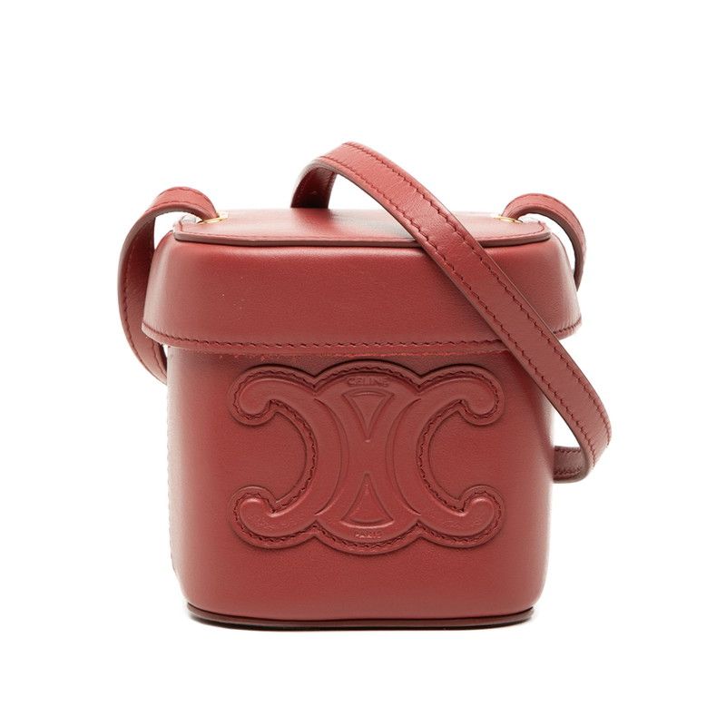 Celine Cuir Triomphe Crossbody Small Box Shoulder Bag Mini Pochette Pink Leather