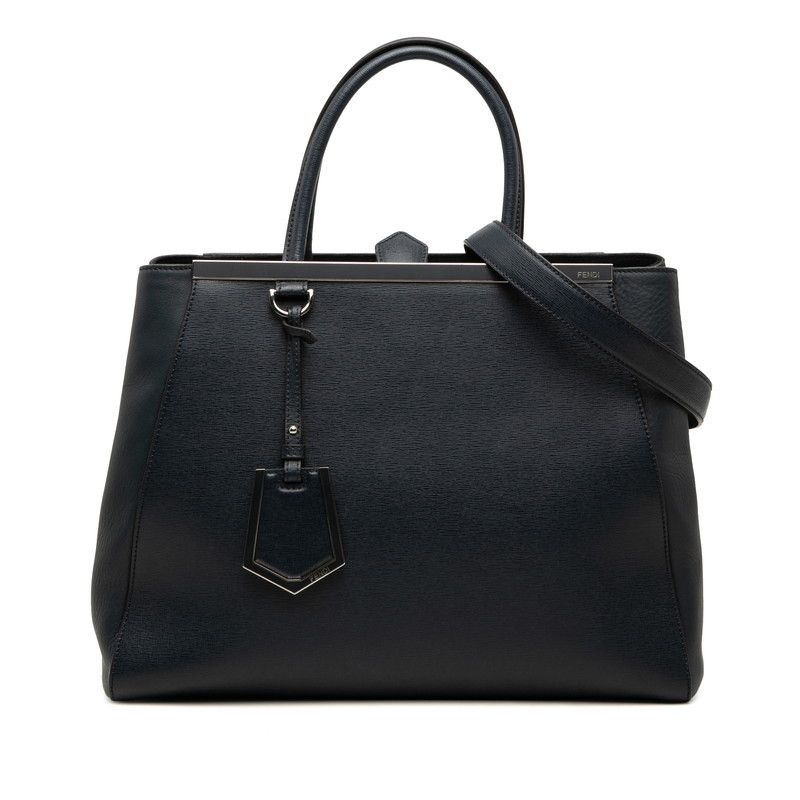 Fendi Toujour 2-Way Shoulder Bag Navy Leather