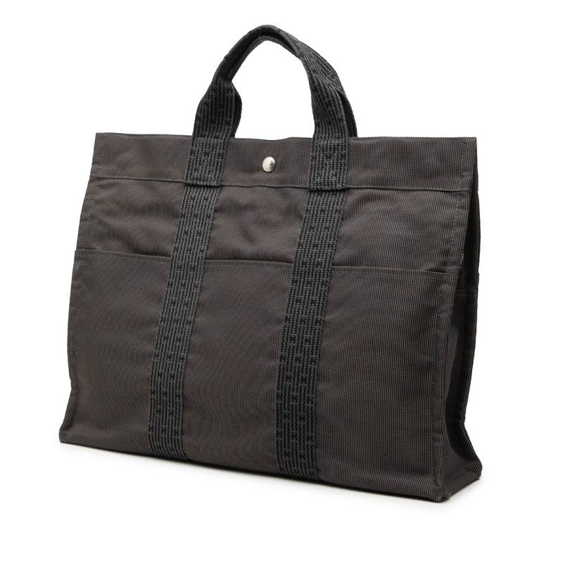 Hermes Her Line MM Tote Gray Canvas — view 2
