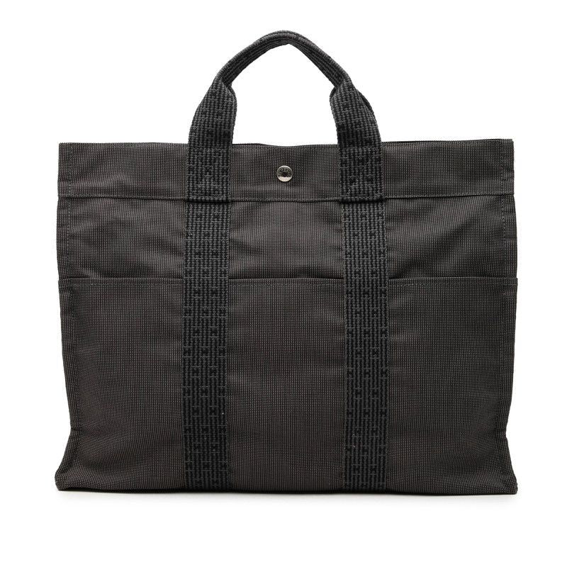 Hermes Her Line MM Tote Gray Canvas