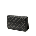 Chanel CC Logo Studs Chain Wallet Shoulder Bag Black Calfskin — view 2