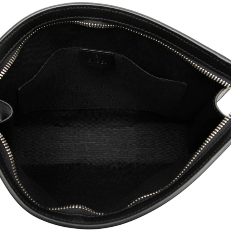 Gucci GG Supreme Sherry Line Clutch Black Leather — view 4