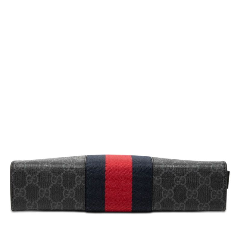 Gucci GG Supreme Sherry Line Clutch Black Leather — view 3