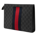 Gucci GG Supreme Sherry Line Clutch Black Leather — view 2