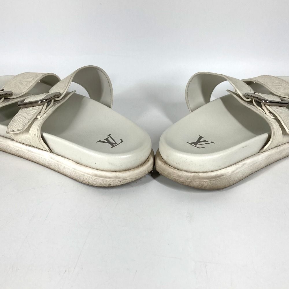 Louis Vuitton Sandals LV Venice Mules Leather Blanc White — view 6