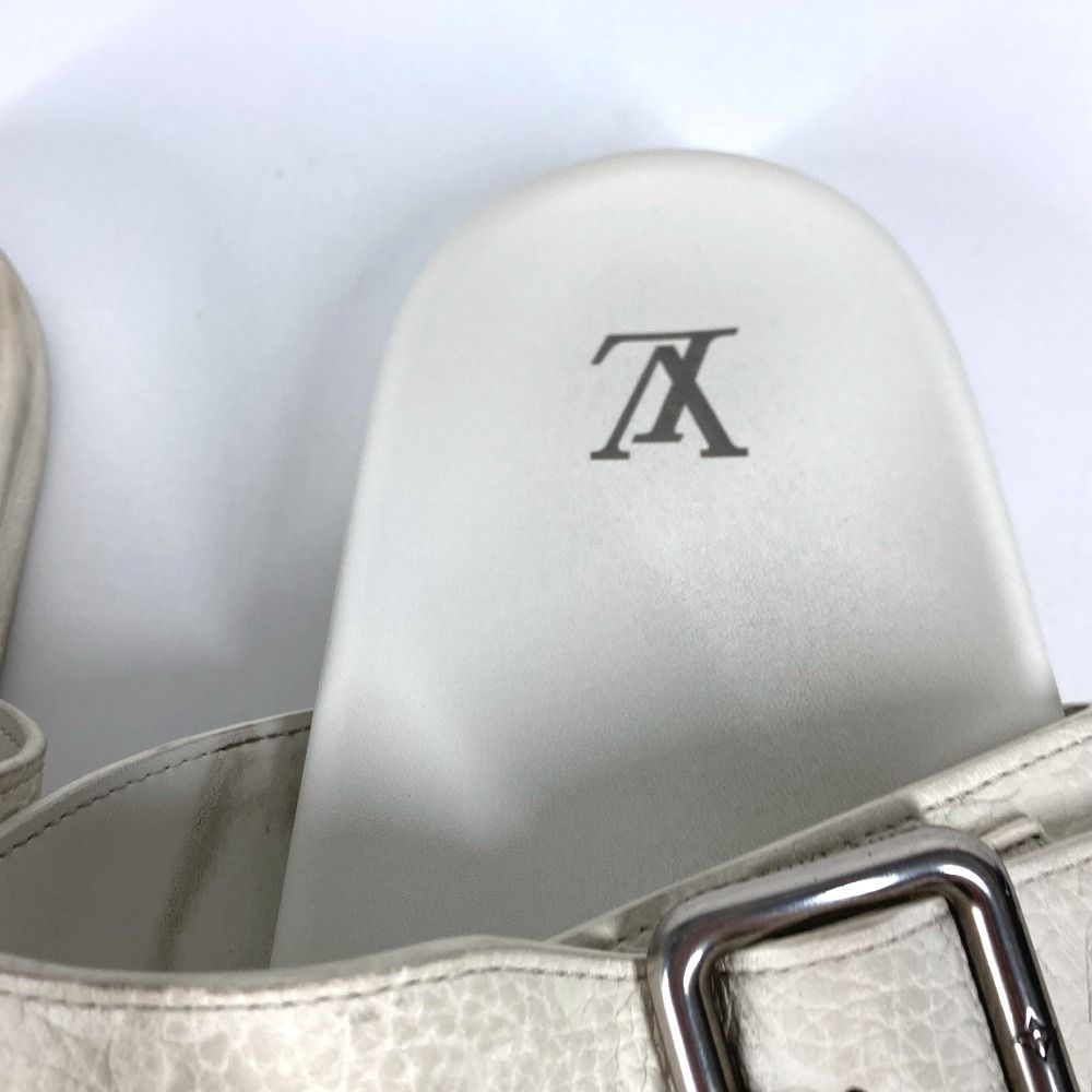 Louis Vuitton Sandals LV Venice Mules Leather Blanc White — view 4