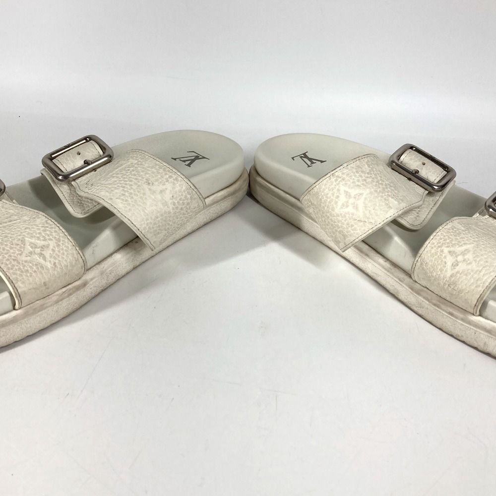Louis Vuitton Sandals LV Venice Mules Leather Blanc White — view 7