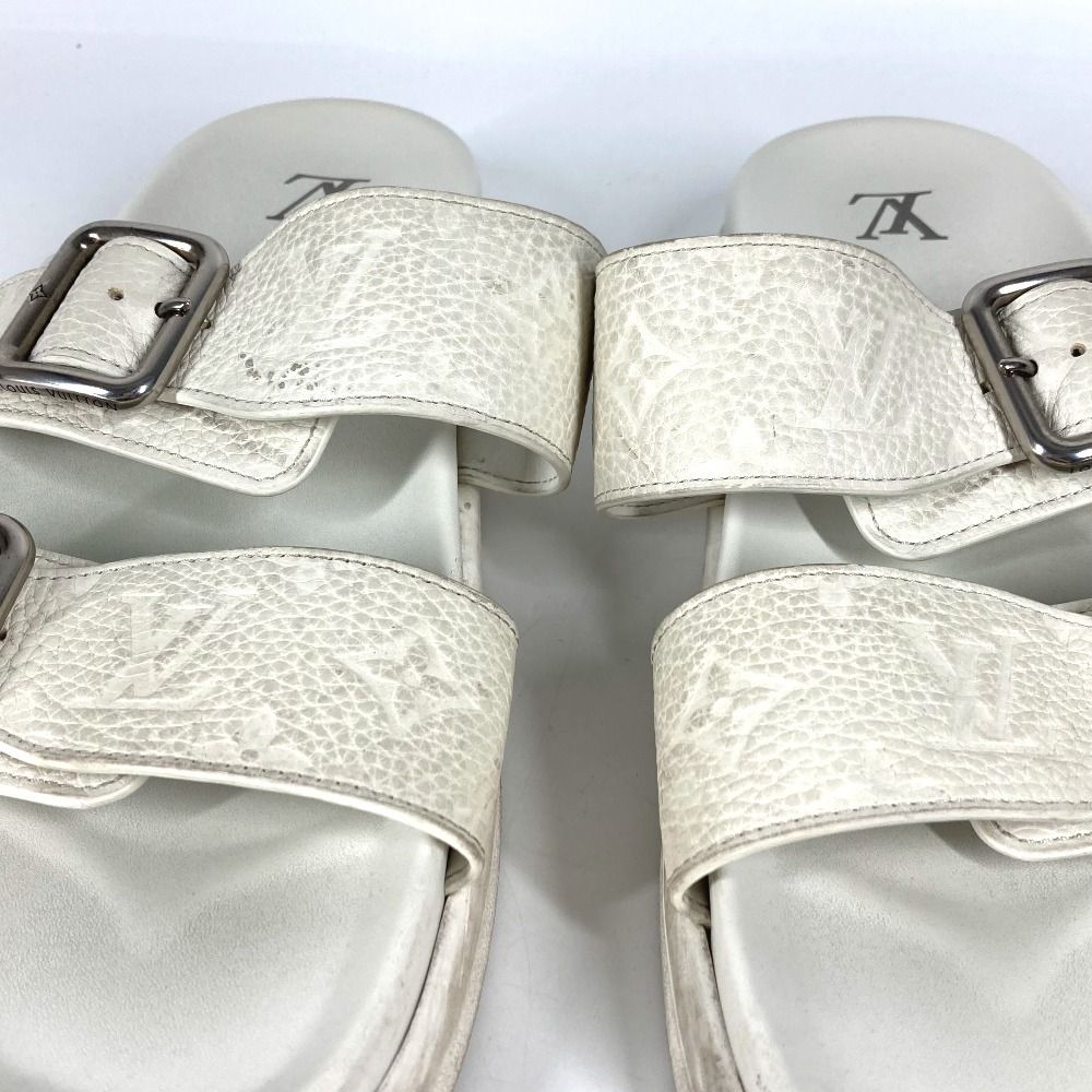 Louis Vuitton Sandals LV Venice Mules Leather Blanc White — view 3