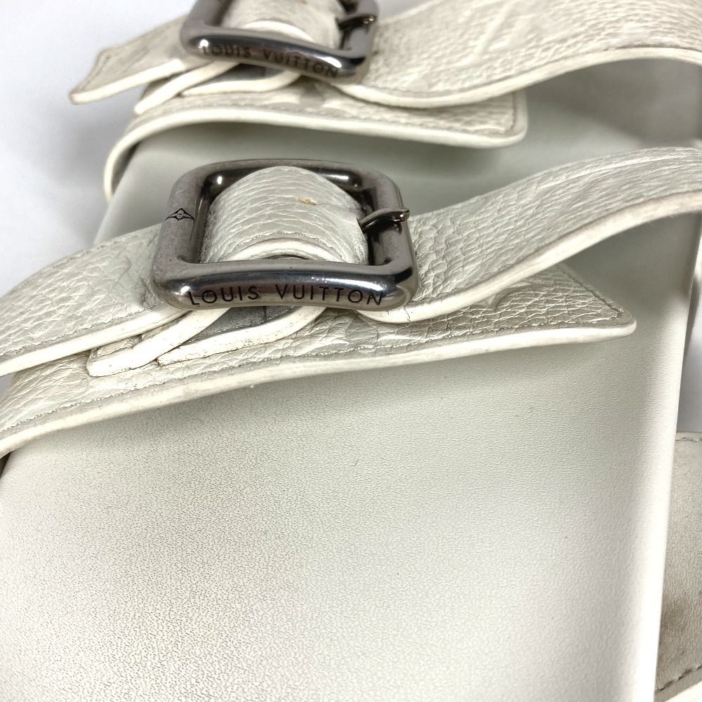 Louis Vuitton Sandals LV Venice Mules Leather Blanc White — view 8