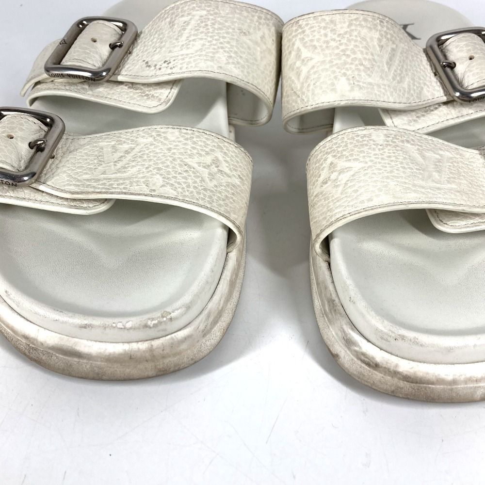 Louis Vuitton Sandals LV Venice Mules Leather Blanc White — view 2