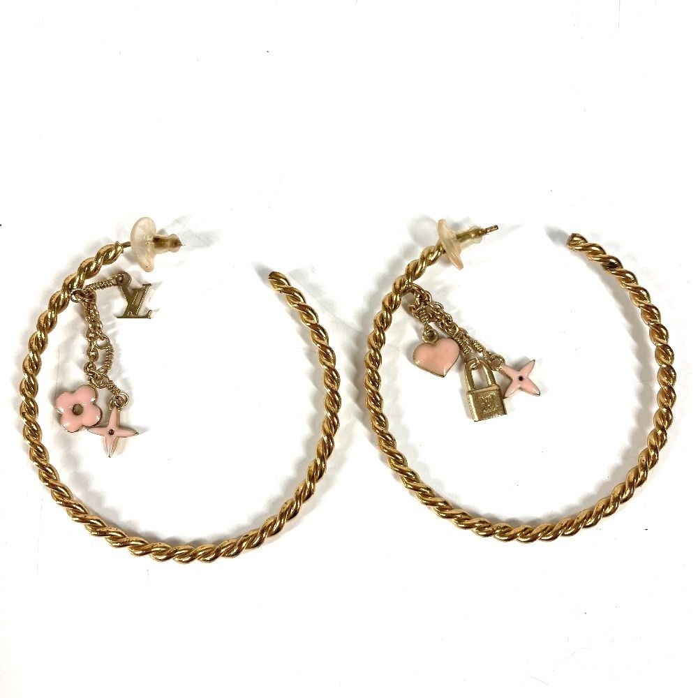 Louis Vuitton Earrings Cles All Metal Gold