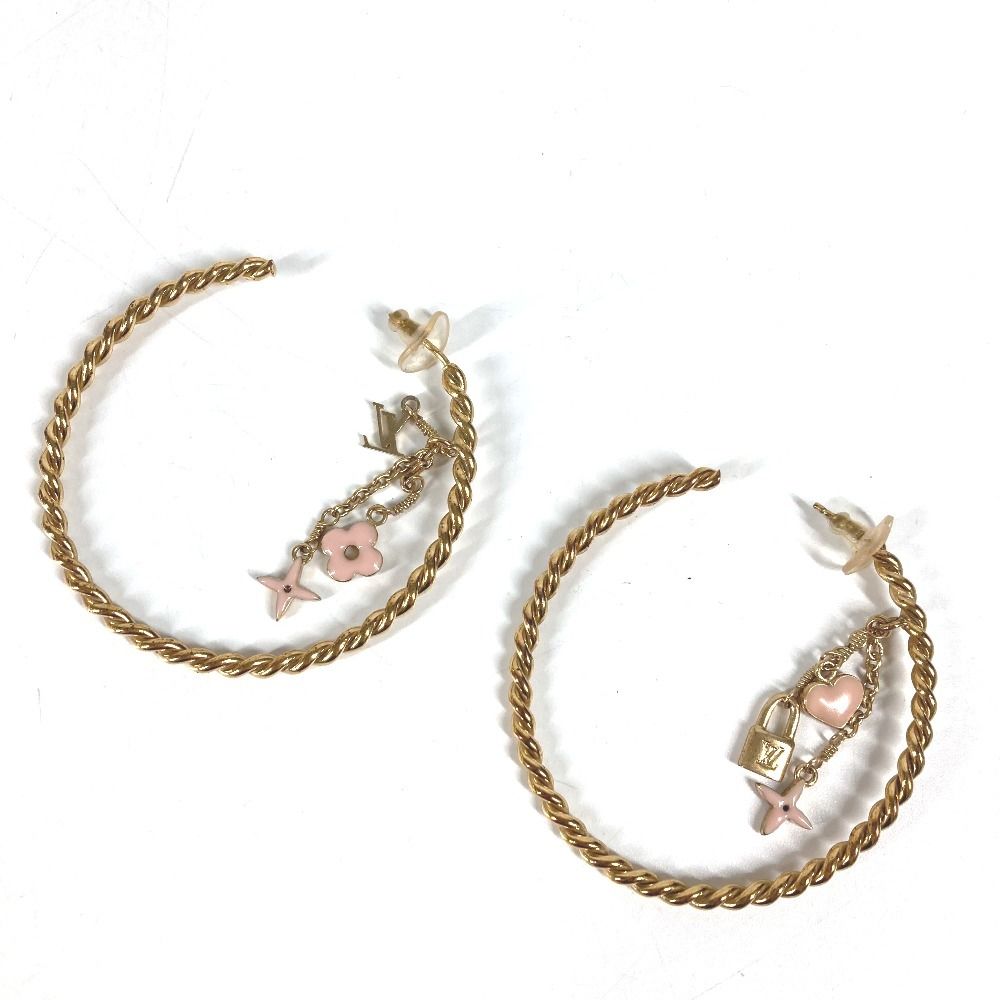 Louis Vuitton Earrings Cles All Metal Gold — view 6