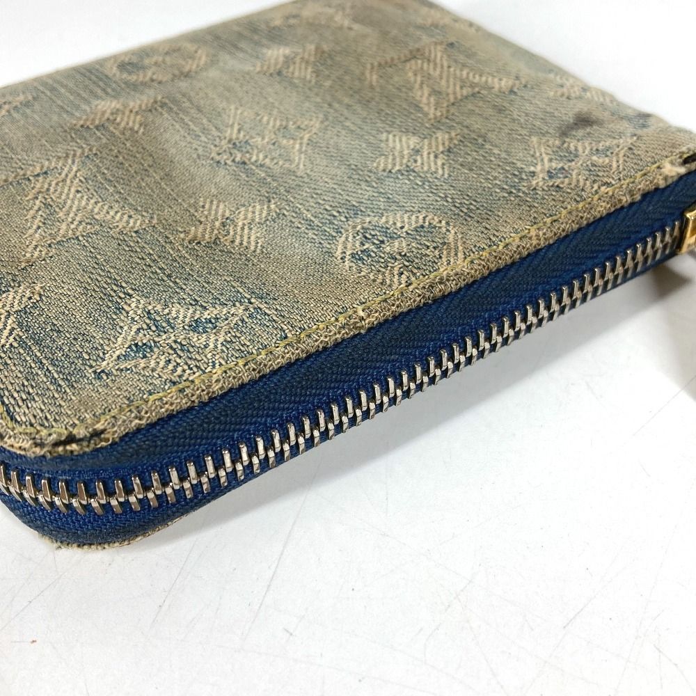 Louis Vuitton Bifold Wallet Mini Zippy Monogram Denim Canvas Blue — view 7