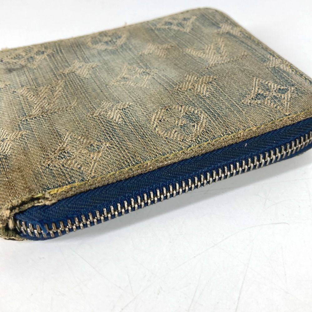 Louis Vuitton Bifold Wallet Mini Zippy Monogram Denim Canvas Blue — view 5