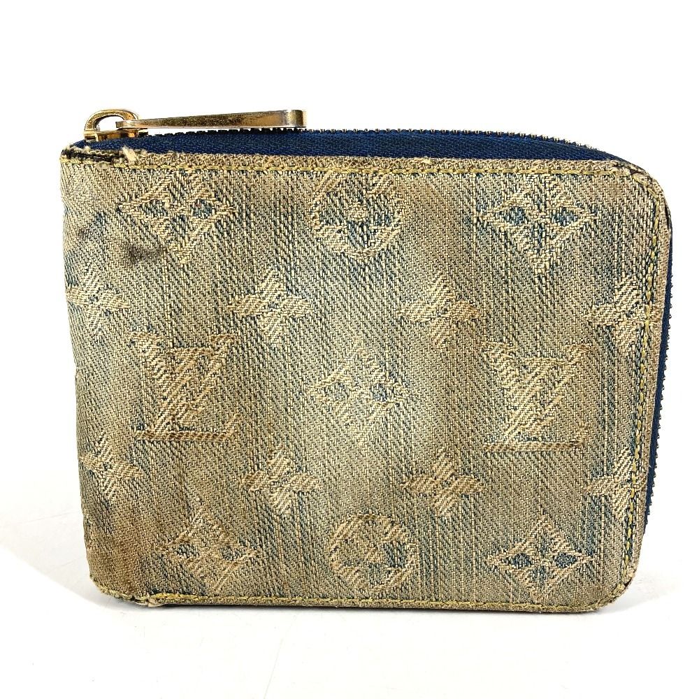 Louis Vuitton Bifold Wallet Mini Zippy Monogram Denim Canvas Blue