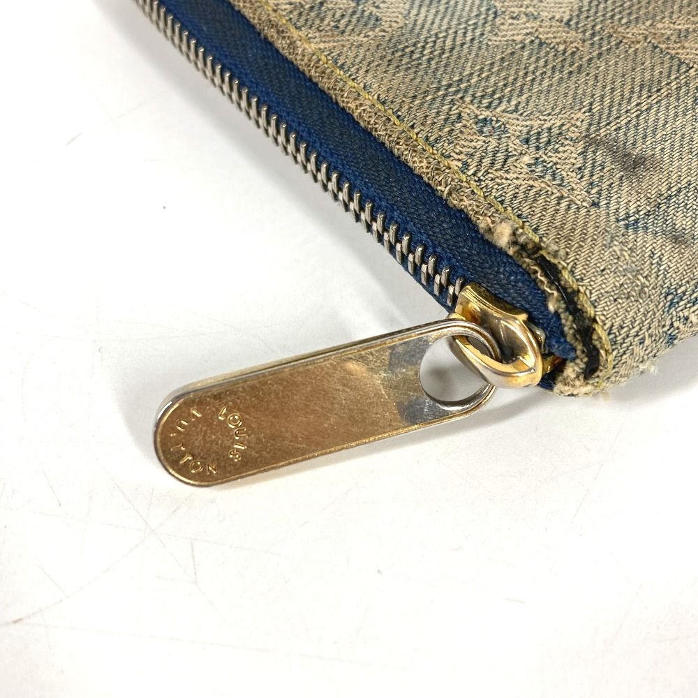 Louis Vuitton Bifold Wallet Mini Zippy Monogram Denim Canvas Blue — view 3
