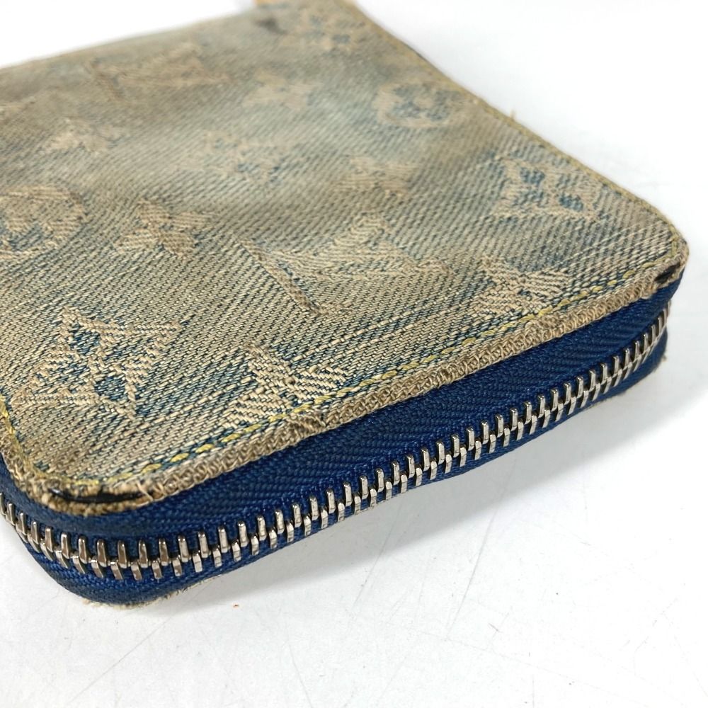 Louis Vuitton Bifold Wallet Mini Zippy Monogram Denim Canvas Blue — view 6