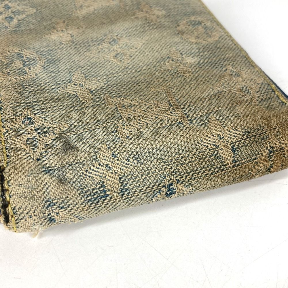 Louis Vuitton Bifold Wallet Mini Zippy Monogram Denim Canvas Blue — view 4