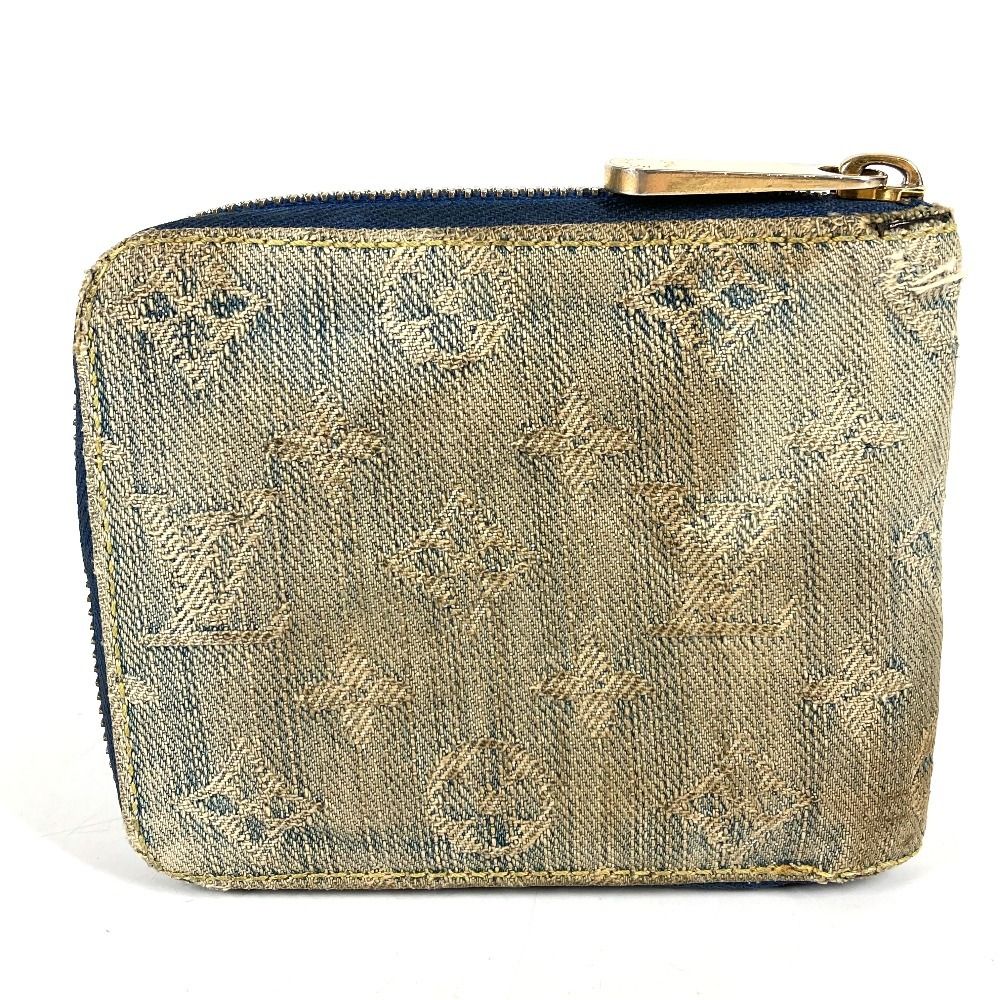 Louis Vuitton Bifold Wallet Mini Zippy Monogram Denim Canvas Blue — view 2