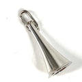 Hermes Pendant Horn Logo Metal Silver