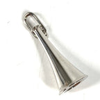 Hermes Pendant Horn Logo Metal Silver