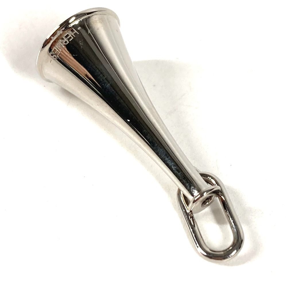Hermes Pendant Horn Logo Metal Silver — view 6