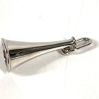 Hermes Pendant Horn Logo Metal Silver — view 3