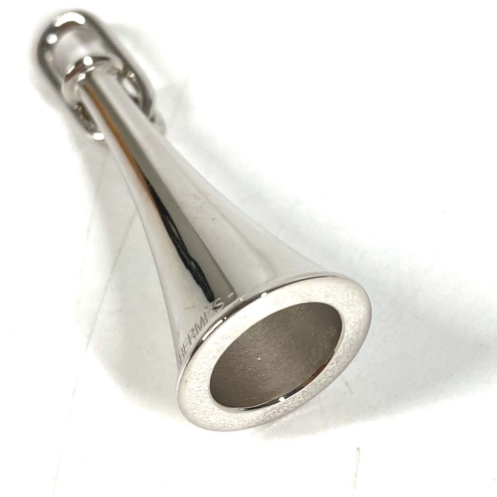 Hermes Pendant Horn Logo Metal Silver — view 2